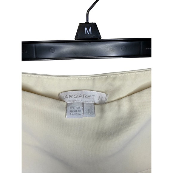 Margaret M Cream Wide Leg Cropped Culottes Career Work Pants - Picture 3 of 3